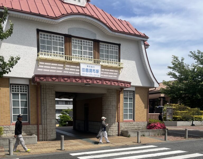 田園調布の放射状の並木道と邸宅街の街並み